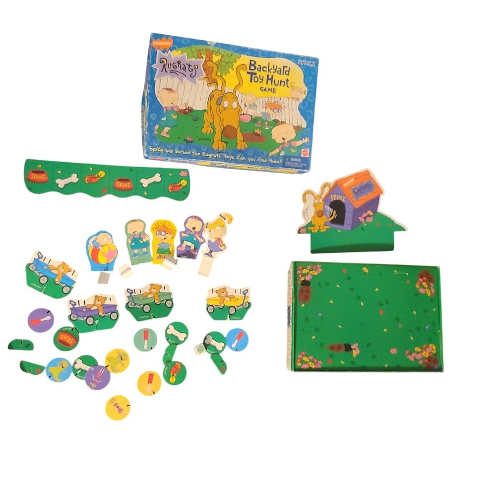 Nickelodeon Rugrats Backyard Toy Hunt Board Game 41420 Mattel 1997 Complete Set
